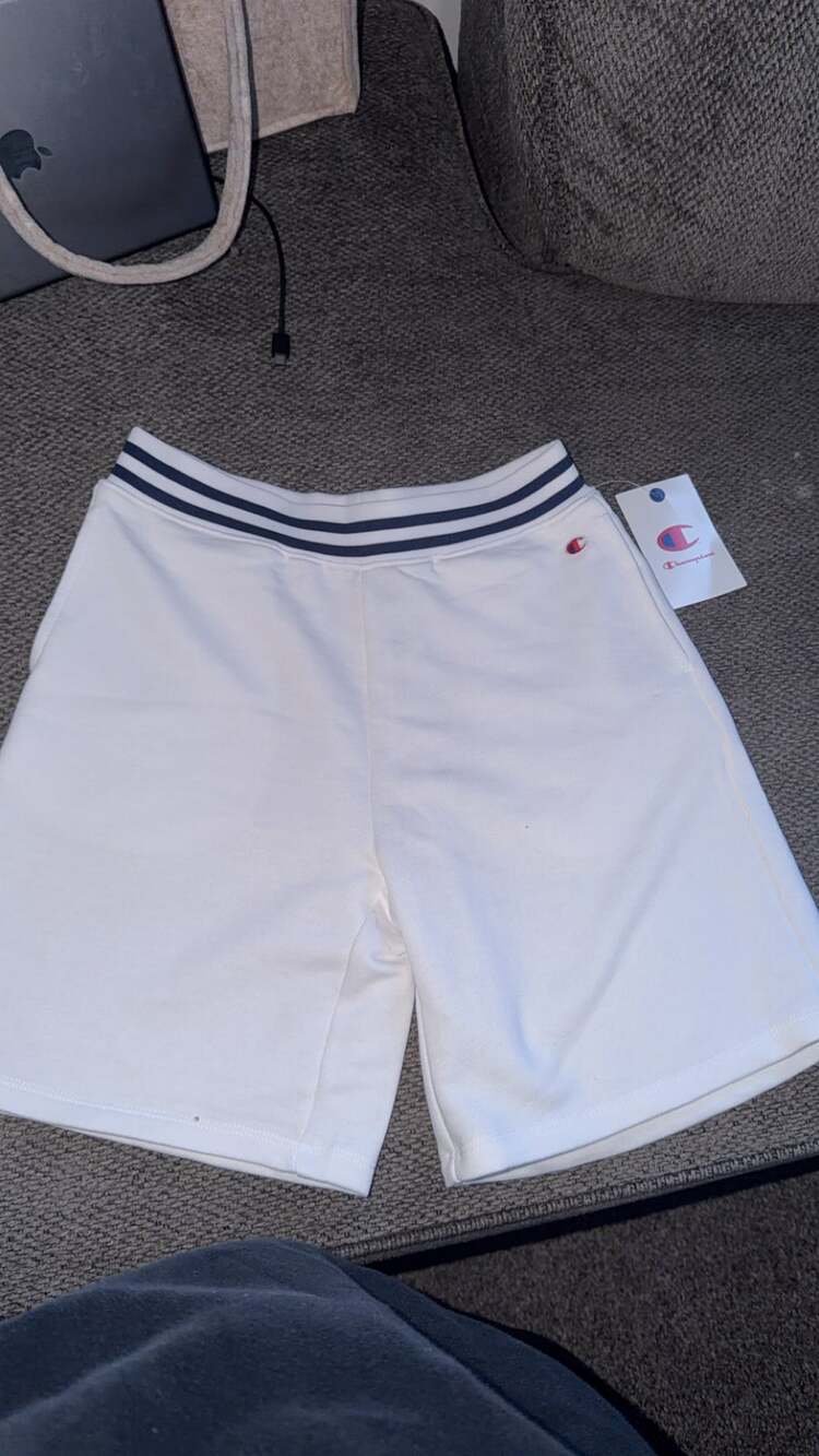 Champion Youth White Fleece Shorts